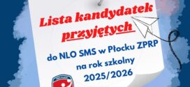 Lista kandydatek przyjętych do NLO SMS w Płocku ZPRP na rok szkolny 2025/26